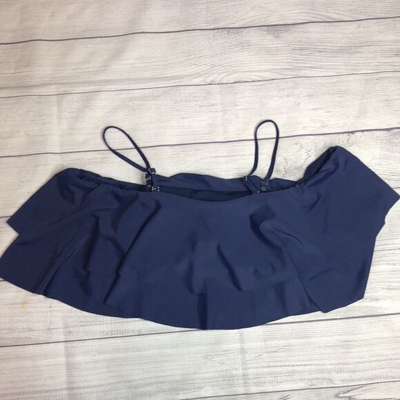 Shekini Blue Off Shoulder Flounce Ruffle Swim Top Size XXL NWT - Picture 7 of 9